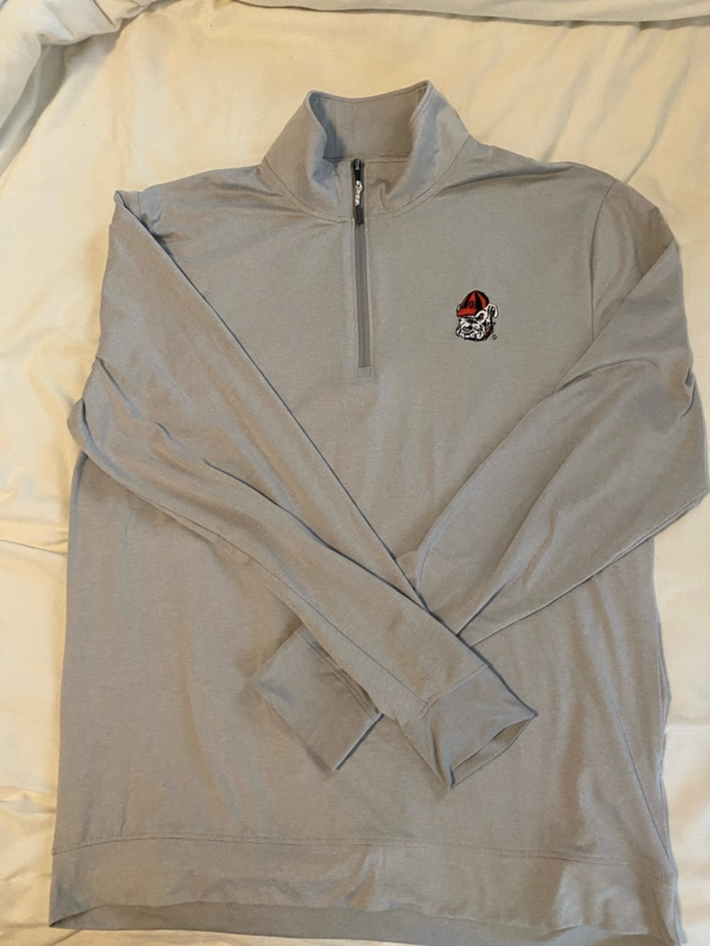 Rivalry Threads Gray Logo Tee with UGA Bulldog